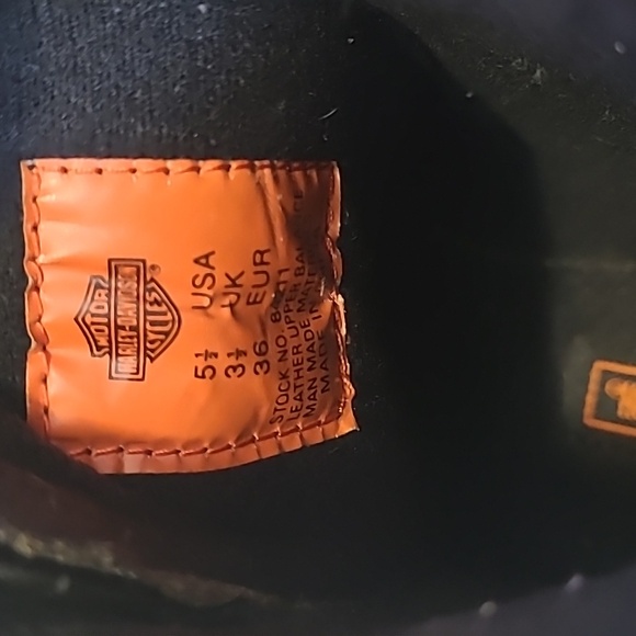 Harley-Davidson Kids Black and Yellow Flame Boots Size 5.5 - Picture 14 of 14